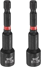 QUARKZMAN 2 x Nut Attachment Drill Bit 11/32 Inch SAE Socket 1/4 Inch Hex Shank 2.56 Inch (65 mm) Lo