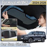 Car Sun Shades For Haval H9 MK2 Accessories 2024 2025 2026 Sunshades Heat insulation Window Curtain 