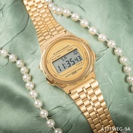 <SJ>Vintage Steel Band Men's Round Watches A171WE-1 Electronic Neutral Small Gold Watch