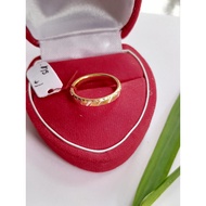1g Gold Ring, Genuine Light Gold, Simple Plain Wedding/Engagement Band, Women's Real Gold Gift for M