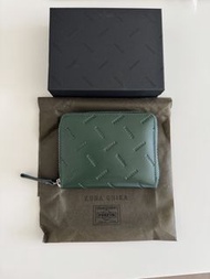 PORTER KURA CHIKA 綠色壓紋拉鍊銀包