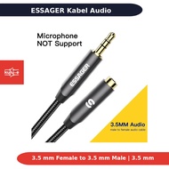 ESSAGER HiFi TRS 3 Section Male to Female Jack Audio Cable EYPY335-YYA0G 3.5mm Gray