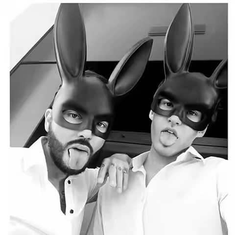 Halloween Decoration Men Women Bunny Mask Party Costume Cosplay Masquerade Bar Nightclub Costume Fet