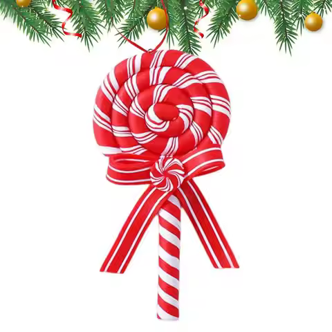 Christmas Lollipop Candy Pendant Candy Christmas Ornaments Red and White Christmas Lollipop Hanging
