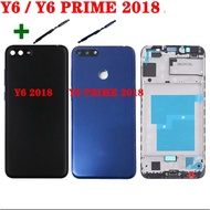 Back Battery Cover housing For Huawei Y6 2018 / Y6 Prime 2018 Middle frame LCD Front Bezel Camera Lens Side Key Button