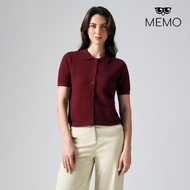 Memo Full Placket Polo For Women Polo Shirt Women Collar Shirt Women Baju Polo Perempuan Knitted Pol