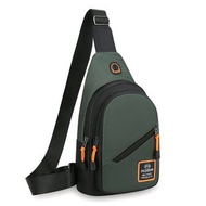 男裝胸包 運動休閒斜孭袋 輕便韓風小背包 旅行單肩袋- 綠色 均碼