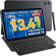 13.4 Inch Android 15 Tablet, Octa Core G57, 90Hz Refresh Rate,2K FHD Large Display, 12GB+256GB ROM (