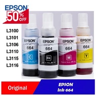 หมึกเติม epson 664 แท้ Origina ใช้กับ 4 สี 4 ขวด รองรับสำหรับเครื่องพิมพ์รุ่น L Series L100 L120 L200 L210 L220 L360 L36 #หมึกสี  #หมึกปริ้นเตอร์  #หมึกเครื่องปริ้น hp #หมึกปริ้น   #ตลับหมึก