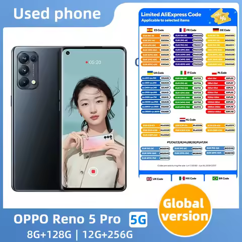 oppo Reno5 pro 5G Android Unlocked 6.55 inch 12GB RAM 256GB ROM All Colours in Good Condition Origin