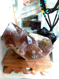 純天然南非橘河骨幹幽靈金字塔紅水晶Orange River crystal原石骨幹676g