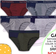 NATASHA GAUGE 5 1N 1 BRIEF 95%polyester5%spandex