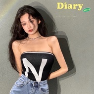 DIARY(8413) Black Knitted Tube Top Book Details N Stylish Korean Style