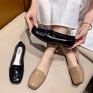 【E&S】Fashion Square toe Glossy Office/School Women's Flat shoes S97