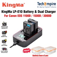 KingMa DSLR Camera Battery LP-E10 and LCD Dual Charger Set for Canon 3000D 1500D 1300D 1200D 1100D B