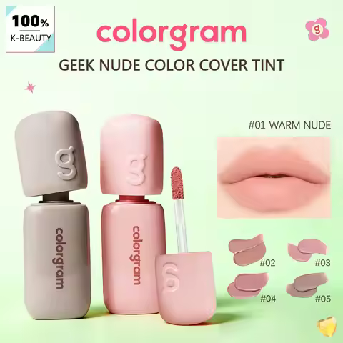COLORGRAM GEEK NUDE COLOR COVER TINT,Matte Finish & Creamy,Long-Wearing & Non-Drying,Daily Wear,Kore
