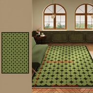 Vintage Olive Area Rug cleanable Carpet Waterproof and Stain Resistant Living Room Mat Non-Slip Deco