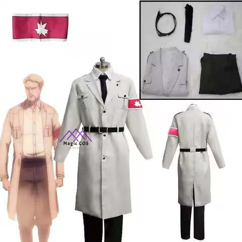 Anime Attack on Titan Season Marley Military Cosplay Costume Uniform Reiner Braun Role Play Jacket S