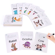 Dry Erase Word Flash Cards Reusable English words Tracing Practice Card Early Learning Educational T