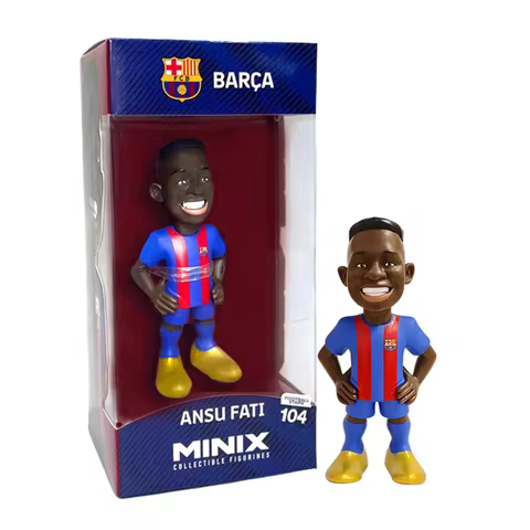 Official MINIX Ansu Fati Model 12cm Football Star Statue Barca Jersey Collectible Ornament Desktop D