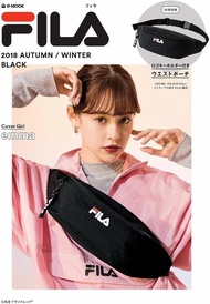 日本雜誌FILA 黑色斜孭袋斜咩袋背包