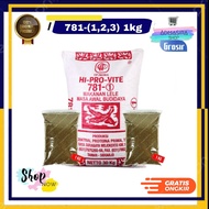 Pelet ikan Hiprovite 781 (781-1 781-2 781-3) 782 Repack 1kg pakan ikan nila gurame lele