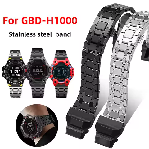 GBD H1000 Big Wrist Extended Stainless Steel Strap For G-SHOCK Casio 3475 GBD-H1000 Adapter Modified