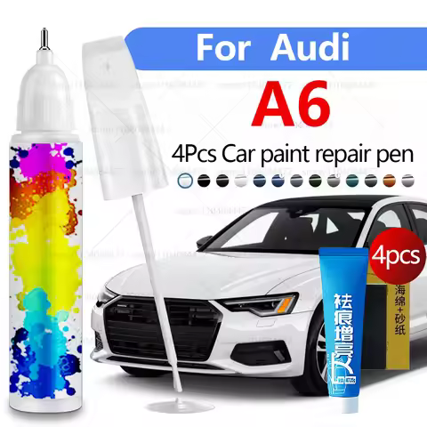 Car Paint Repair Pen For 1968-2025 AUDI A6 Paint Scratch Repair Accessories 4PCS White LY9L Blue LX5