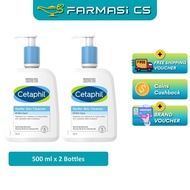 PROMO Cetaphil Gentle Skin Cleanser 500ml x 2 Bottles (TWIN) EXP:03/2027 [ Farmasi CS ]