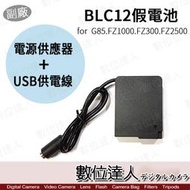 【數位達人】副廠 Panasonic BLC12 假電池 TypeC+AC電源供應器 外接電源線 / FZ1000M2