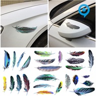 [LAG] 1Set Creative Colorful Feather Car Body Sticker Mirror Decorative Decal Decor