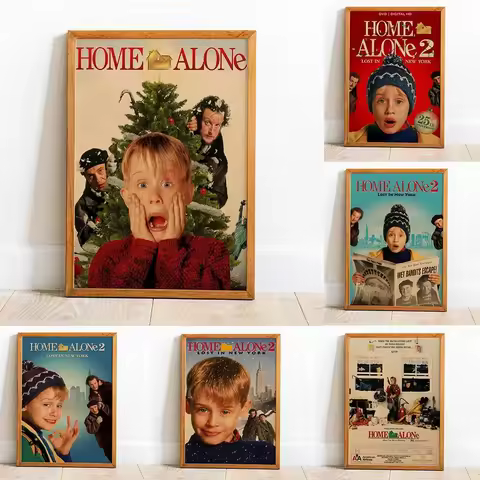 Retro Home Alone Movie Poster Art Canvas Wall Decor for Living Room Bedroom Perfect Gift Idea Classi