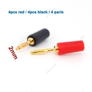 2MM Audio Banana socket Plug Mini Speaker Pure Copper Gold Plated Plug Connector Welded Assembly Exp