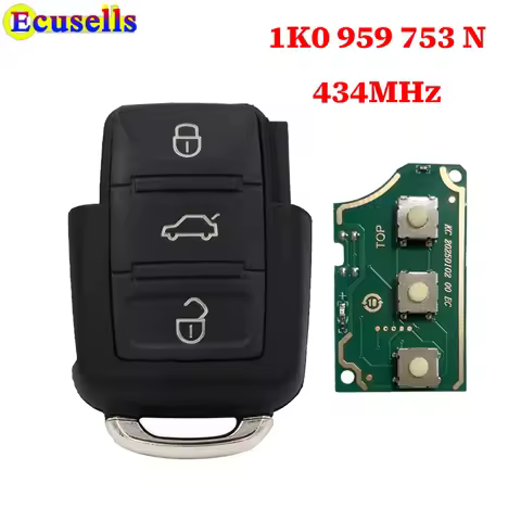 1K0 959 753 N NEW 3 BUTTON 434mhz FLIP KEY REMOTE FOB for Bora Golf Tiguan Jetta for SEAT for SKODA 