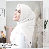 HIRA - Beautiful Hijab - Hana Lasercut Square - LP85.46 White | Plain Polycotton Square