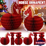[3-5 DAYS DELIVERY]1/2/3PCS - Zodiac Horse Desktop Ornament 3D Paper Craft, Lucky Red Decoration for