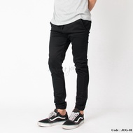 Jogger Pants Jeans Material - Planet Jeans Jogger Men Black JOG08