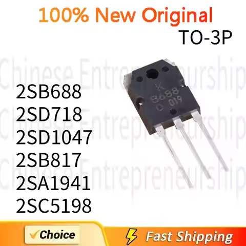 5 PCS TO-3P 2SB688 2SD718 2SD1047 2SB817 2SA1941 2SC5198 TO-3P High power audio amplifier tube 100%Q