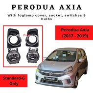 NEW Perodua Axia Fog Lamp Fog Light Spot Light 2017 2018 2019 (Standard G Only)(Fog lamp Cover Bulbs Socket Switches)