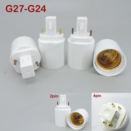 2pin 4pin G24 To E27 Lamp base bulb Socket G24 Adapter Screw power Holder Retardant Converter Light 