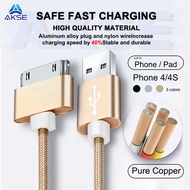 AKSE USB Charger Adapter Cable for iPhone 4 4s 3G 3GS iPad 1 2 3 iPod Nano Touch 30 Pin Cord Adapter