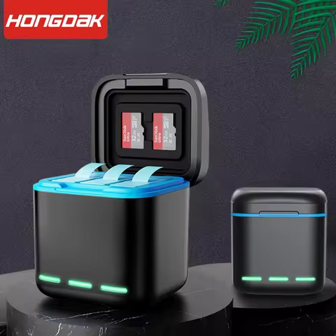 Battery Charger 1800mAh For GoPro Hero 11 10 9 Black 3-Ways Fast Charger with Type C Cable for Go Pr