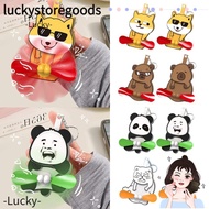 LUCKYSTOREGOODS Upgrade Egg Cat Keychain, Capybara Double-leaf Cartoon Keychain,  Bag Accessories Pu