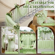200*170cm Sage Green Sheer Mesh Backdrop Curtain Crystal Organza Sheer Fabric Fairy Mist Veil Ceilin