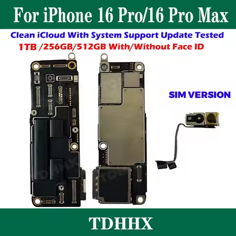 SIM Version With Face ID Motherboard Logic Board For IPhone 16/16Pro/16pro Max 128/256/512GB System