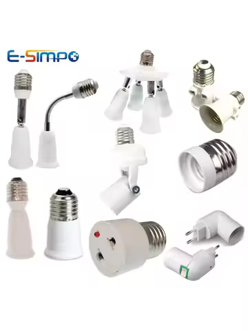 2pcs E27 to E27 3E27 4E27 E12 E17 IR Sense Rotatable AC Outlet Plug LED CFL Lamp Holder Converter Li