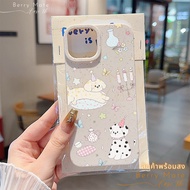 Thai Stock Case FOR Samsung Cute Dog Glass Stand Matte Mobile Phone GalaxyA51 A53 A54 A52S A03 A05 A