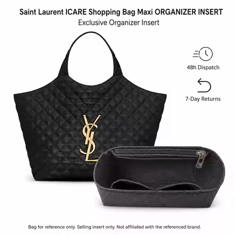Organizer Insert Compatible with Saint Laurent ICARE Shopping Bag Maxi, Slim Waterproof Bag Liner wi