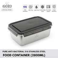 iGOZO Pure Anti-Bacterial 316 Stainless Steel Food Container Lunch Box (600ml / 1000ml / 1400ml / 20