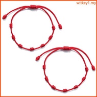 WIT 2x Adjustable 7 Knots Braid Bracelet Hand-woven Bracelet Amulet  for Friends